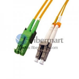 LC/APC to LSH/APC Plenum(OFNP) Duplex 9/125 Single-mode Fiber Patch Cable