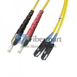 ST/UPC-MU/UPC Plenum(OFNP) Duplex 9/125 Single-mode Fiber Patch Cable