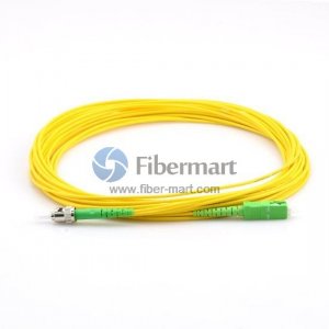 ST/APC to SC/APC Plenum(OFNP) Simplex 9/125 Single-mode Fiber Patch Cable