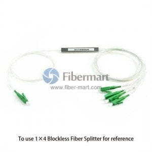 1x4 mantenimiento de polarización Blockless fibra PLC Splitter Eje lento