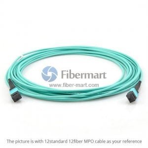 8 Fibers OM4 Multimode 12 Strands MPO Trunk Cable 3.0mm LSZH