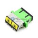 SC/APC-zu-SC/APC-Singlemode-Duplex mit Open-Shutter-Kunststofffaseradapter