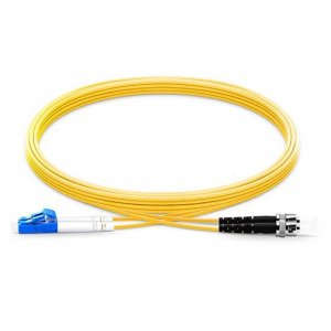 Câble de raccordement à fibre optique monomode LC UPC vers ST UPC Duplex 2,0 mm LSZH 9/125 de 2 m