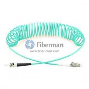 ST-LC Simplex OM4 Multimode Bend Safe Curl Fiber Patch cord