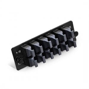 Fiber Adapter Panel with 12 MTP(12/24F) Keyup/Keyup Adapters (Charcoal Gray), Horizontal