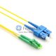 Cable de conexión de fibra dúplex LC/APC a SC/UPC monomodo 9/125