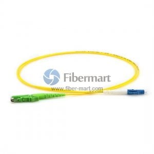 LC/UPC to E2000/APC Simplex 9/125 Single mode Fiber Patch Cable [SM-LCU-E2000A-SX-FM]