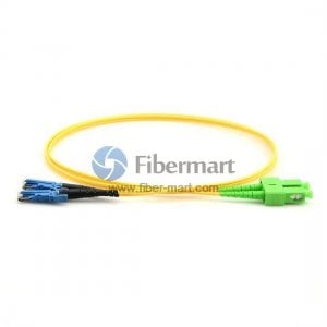 SC/APC to LSH/UPC Singlemode 9/125 Duplex Fiber Patch Cable