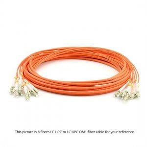 5M LC UPC to LC UPC OM1 Multimode 6 Fiber MultiFiber PreTerminated Cable 2.0mm PVC Jacket