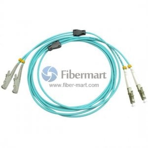 LC-LSH Duplex OM4 Multimode Armored Fiber Patch Cable
