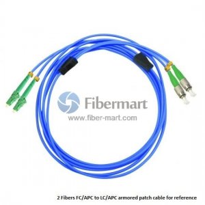 FC/APC to LC/APC9/125 SM 12 Fibers Armored Patch Cable