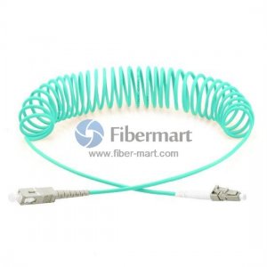 SC-LC Simplex OM4 Multimode Bend Safe Curl Fiber Patch cord