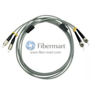 FC/UPC to ST/UPC Duplex Multimode OM1 Armored Patch Cable