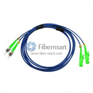 ST/APC to LSH/APC Duplex Singlemode 9/125 Armored Patch Cable