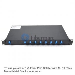 2x2 Fiber PLC Splitter with 1U 19 Rack Mount Metal Box