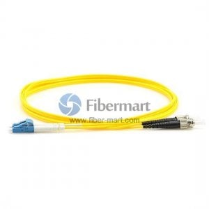 LC to ST UPC Duplex 9/125 Singlemode Fiber Patch Cable [SM-LC-ST-DX-FM]