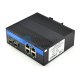 Convertisseur de média géré industriel 4x10/100/1000Base-X SFP vers 16x10/100Base-T RJ-45