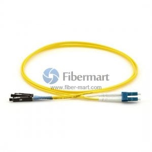 LC/UPC-MU/UPC Plenum(OFNP) Duplex 9/125 Single-mode Fiber Patch Cable