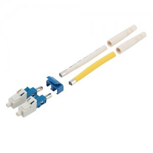 LC UPC Glasfaserstecker Duplex 2,0 mm SMF Blau Kurzstecker