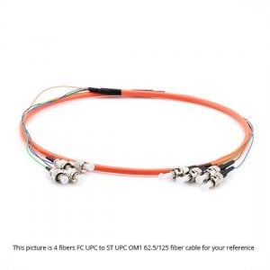 4 Fibers SC to ST OM1/OM2 Multimode MultiFiber PreTerminated Breakout Trunk Cable