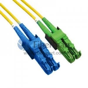 E2000/UPC to E2000/APC Plenum(OFNP) Duplex 9/125 Single-mode Fiber Patch Cable