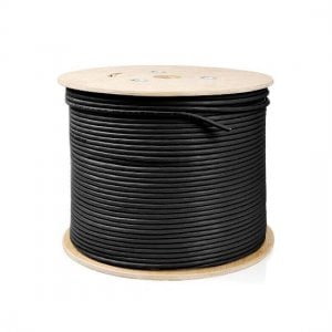 305m (1000ft) Spool Cat7 Shielded and Foiled(SFTP) Solid LSZH Bulk Ethernet Cable Black