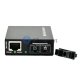 A Pair of 10/100/1000M Single Fiber 1310/1550nm 2KM External Power Supply Mini Gigabit Media Converter