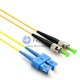 ST/APC to SC/UPC Plenum(OFNP) Duplex 9/125 Single-mode Fiber Patch Cable
