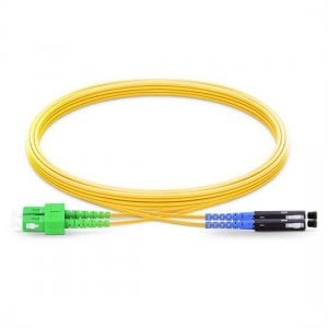 SC APC - MU 듀플렉스 PVC/LSZH/OFNP 9/125 단일 모드 파이버 패치 케이블