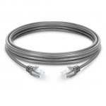 Cat6aスナッグレスシールド（STP）イーサネットネットワークパッチケーブル、灰色のPVC、2m（6.56ft）