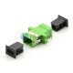 Adaptador de fibra símplex monomodo SC/APC a SC/APC