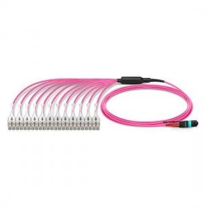 MTP Male to 12 LC UPC Duplex 24 Fibers OM4 Multimode HD Harness Cable