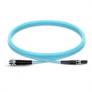 SMA905 to ST Duplex PVC/LSZH OM4 Multimode Fiber Optic Patch Cable