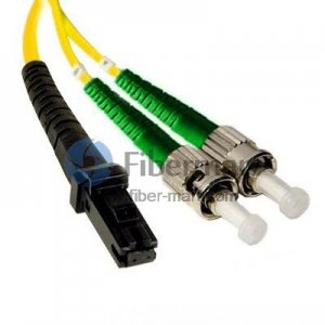 Cable de conexión de fibra óptica dúplex monomodo 9/125 de ST/APC a MTRJ/UPC