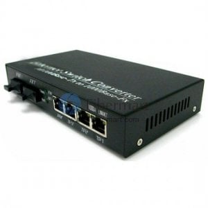 Ein Paar BIDI WDM Single Fiber 10/100/1000M 1310/1550 20km zwei Fiber Ports+4RJ45 Ethernet Medienkonverter