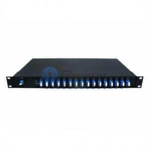 16 canales, tipo B, montaje en rack de 1RU, BIDI simple, AWG atérmico, multiplexor y demultiplexor DWDM