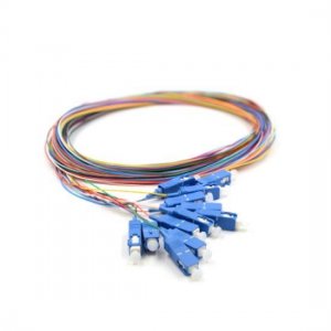 12 Fasern LC/SC/FC/ST/LSH OM3 Multimode Farbcodierte Glasfaserpigtails, unummantelt 12 Fasern LC/SC/FC/ST/LSH OM3 Multimode Farbcodierte Glasfaserpigtails, unummantelt
