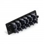 Glasfaser-Adapterfeld mit 12 MTP(12/24F) Keyup/Keyup-Adaptern (Anthrazitgrau), horizontal Glasfaser-Adapterfeld mit 12 MTP(12/24F) Keyup/Keyup-Adaptern (Anthrazitgrau), horizontal