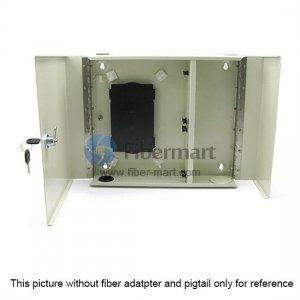 24 Fibers FM(05)D-24 SC Glasfaseranschlusskasten für die Wandmontage im Außenbereich als Verteilerkasten mit Pigtails und Adaptern 24 Fibers FM(05)D-24 SC Glasfaseranschlusskasten für die Wandmontage im Außenbereich als Verteilerkasten mit Pigtails und Adaptern