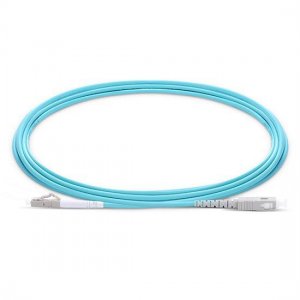 1M LC UPC to SC UPC Simplex 2.0mm PVC(OFNR) OM4 Multimode Fiber Optic Patch Cable