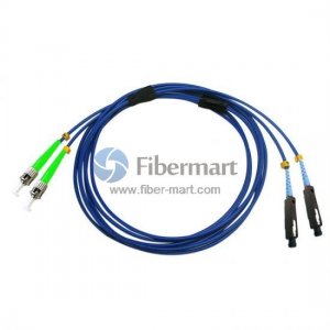 ST/APC to MU/UPC Duplex Singlemode 9/125 Armored Patch Cable ST/APC to MU/UPC Duplex Singlemode 9/125 Armored Patch Cable