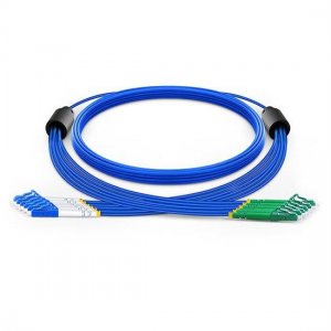 30m LC UPC to LC APC 6 Fibers Singlemode 9/125 Armored Breakout Cable 3.0mm Legs
