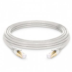 Cat8 Snagless Shielded (SFTP) PVC-CM-Ethernet-Netzwerk-Patchkabel, Grauweiß, 0,9 m (3 Fuß) Cat8 Snagless Shielded (SFTP) PVC-CM-Ethernet-Netzwerk-Patchkabel, Grauweiß, 0,9 m (3 Fuß)