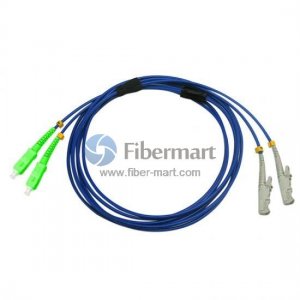 SC/APC to E2000/UPC Duplex Singlemode 9/125 Armored Patch Cable SC/APC to E2000/UPC Duplex Singlemode 9/125 Armored Patch Cable