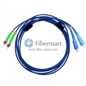 SC/UPC to ST/APC Duplex Singlemode 9/125 Armored Patch Cable SC/UPC to ST/APC Duplex Singlemode 9/125 Armored Patch Cable