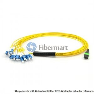 12 Fibers Single-Mode 12 Strands MPO to LC Harness Cable 3.0mm LSZH/Riser 12 Fibers Single-Mode 12 Strands MPO to LC Harness Cable 3.0mm LSZH/Riser