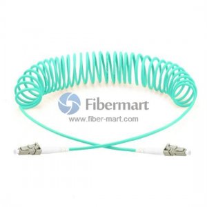 LC-LC Simplex OM4 Multimode Bend Safe Curl Fiber Patch cord LC-LC Simplex OM4 Multimode Bend Safe Curl Fiber Patch cord