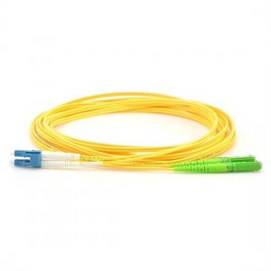 LC UPC to E2000 APC Duplex PVC/LSZH/OFNP 9/125 Single Mode Fiber Patch Cable LC UPC to E2000 APC Duplex PVC/LSZH/OFNP 9/125 Single Mode Fiber Patch Cable