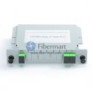 1x2 Fiber PLC Splitter in Mini plug-in Type 1x2 Fiber PLC Splitter in Mini plug-in Type