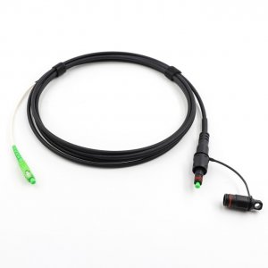 Outdoor Fiber Patch Cable, Simplex FDP460 FH SCA to SC APC G657A2, 1 Core Fig-8 or Round 3.0mm Black LSZH Outdoor Fiber Patch Cable, Simplex FDP460 FH SCA to SC APC G657A2, 1 Core Fig-8 or Round 3.0mm Black LSZH